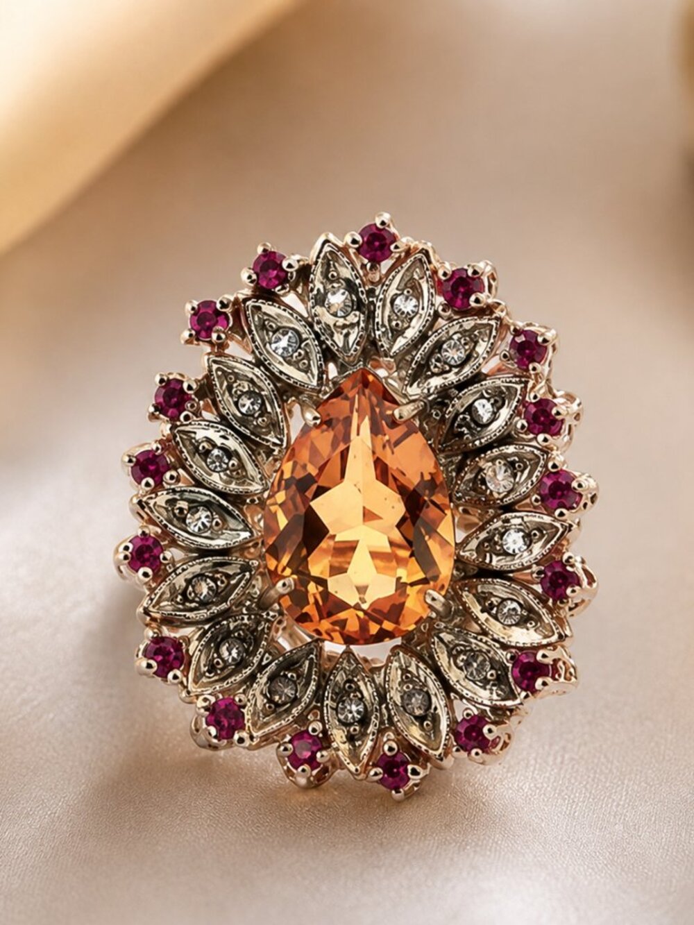 Imperial Spinel Halo Ring